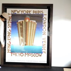 Giant Vintage Louis Vuitton Original Signed Lithograph Unframed